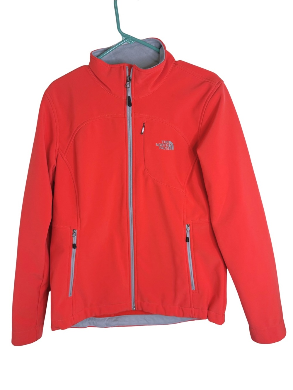 The North Face Coral Red Fleece Lined Softshell Jacket Size Large